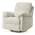 Little Seeds Canada Bellamy swivel glider and power recliner in oyster shell fashion on a clean white background.