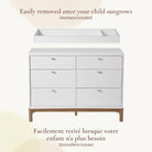 Instructional view showing how easily the topper removes once the child outgrows it.