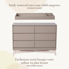Instructional view showing how easily the topper removes once the child outgrows it.