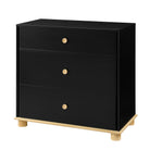 Little Seeds Roo Collection 3-drawer nursery dresser, hero shot on a clean white background showcasing its two-tone natural wood base and tablet-shaped knobs.