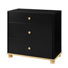 Little Seeds Roo Collection 3-drawer nursery dresser, hero shot on a clean white background showcasing its two-tone natural wood base and tablet-shaped knobs.