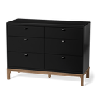 Laurel 6-Drawer Double Dresser - Black/Chestnut